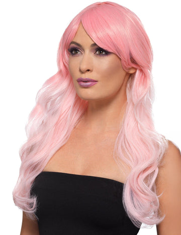 Засенчена розова перука, устойчива на възрастни, устойчиви на топлина