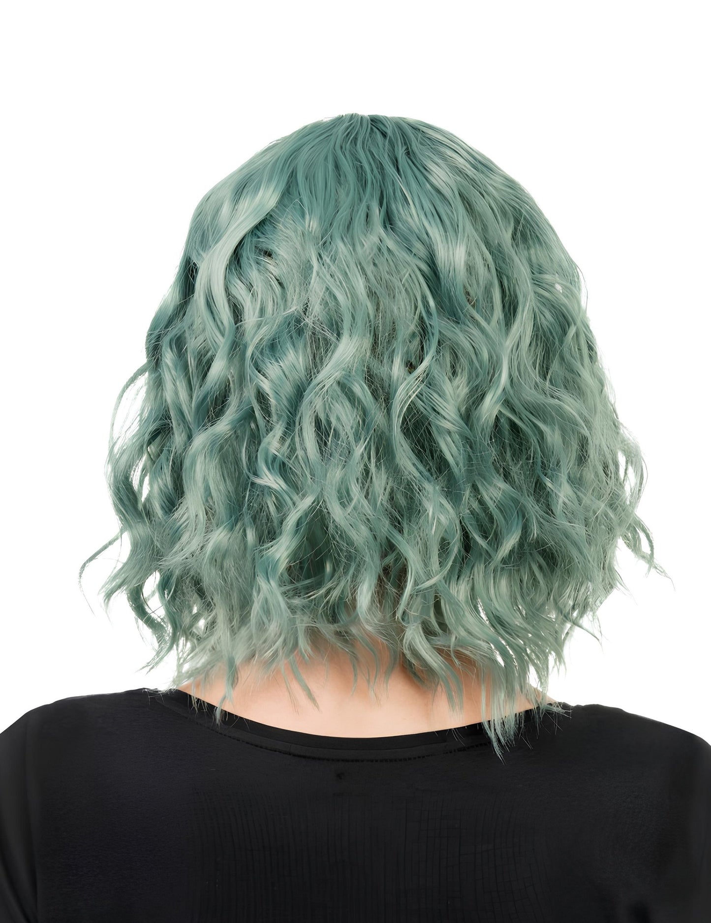 Зелена дамска вълниста перука 