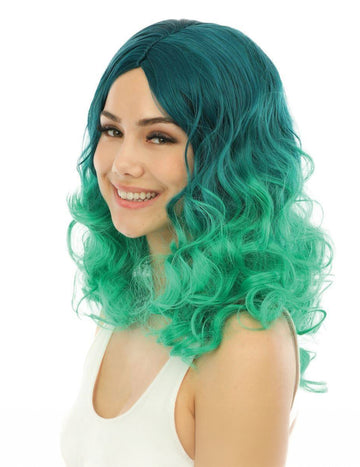 Луксозна зелена вратовръзка и перука за възрастни