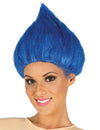 Perruque troll pour adulte bleue pointue