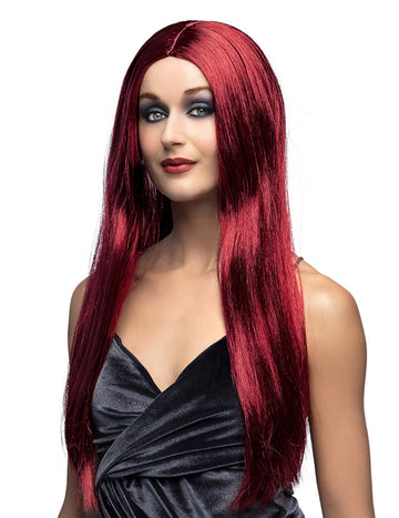 Дълга вампирска перука за жени в лилаво