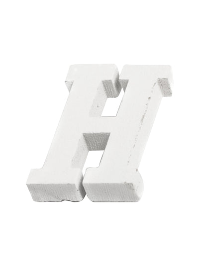 Petite lettre h en bois pour décoration blanc