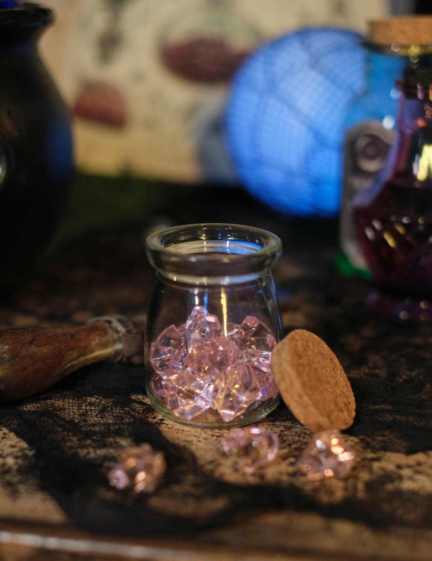 Розов кристален ефект камъни 100 gr