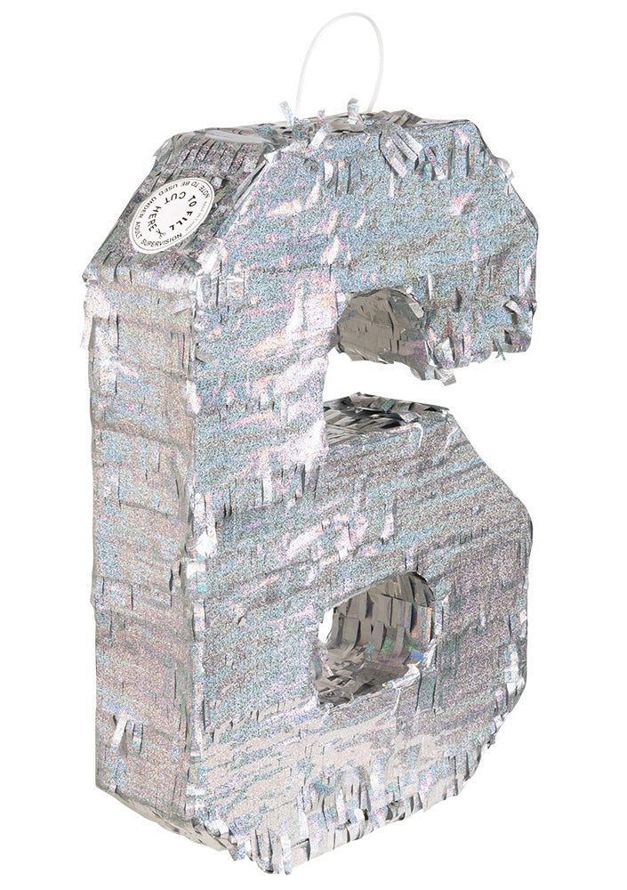 Сребърна холографска пинята, номер 6, 40 x 28 x 8 cm да запълня