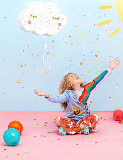 Пинята "Бял облак" с конци, 50 x 32 cm