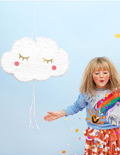 Пинята "Бял облак" с конци, 50 x 32 cm