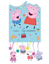 Piñata Peppa Pig pour enfant bleue à ficelles
