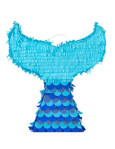 Piñata queue de sirène pour enfant bleue irisée