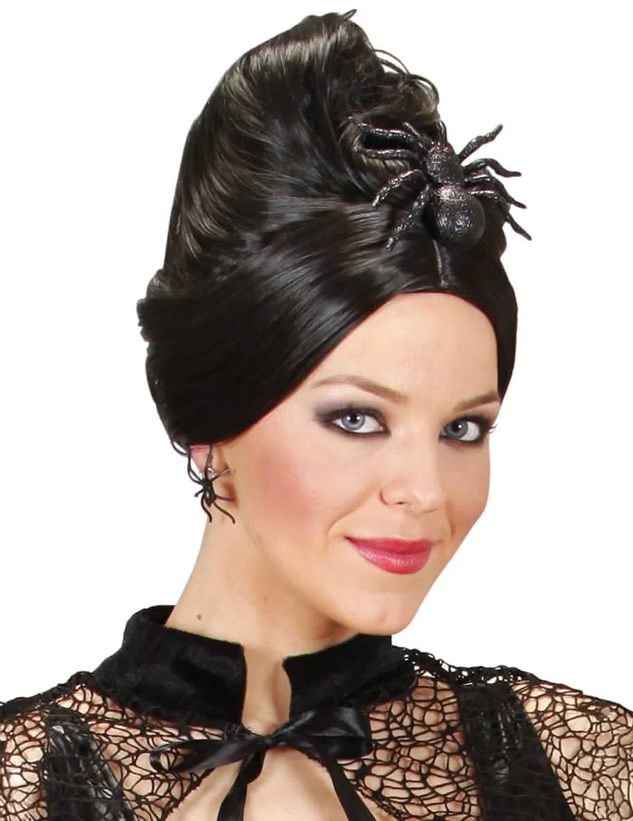 Паяжина щипка halloween за жена черна с пайети