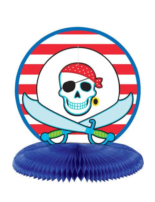 Décoration de table pirate pour fête rouge blanc et bleu