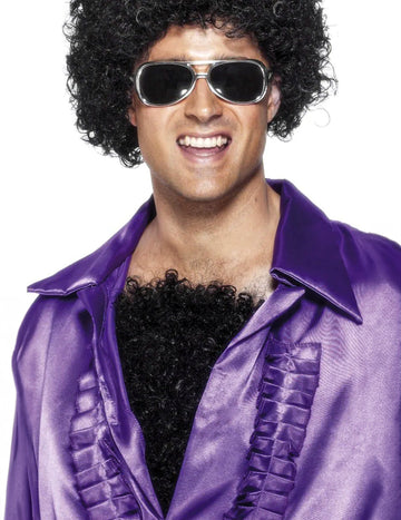 Черни къдрави косми за торс за възрастни