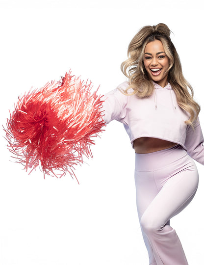 Метален червен помпом