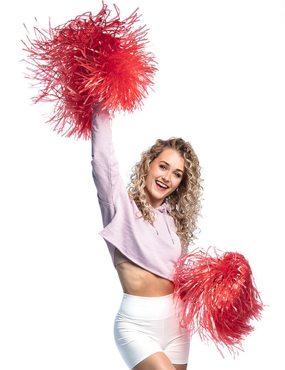 Метален червен помпом