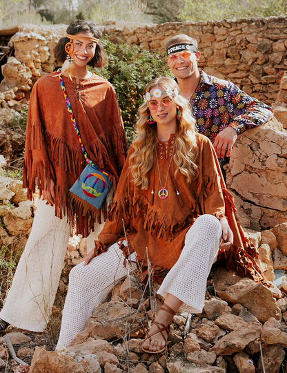 Индийско пончо с кафяви жени