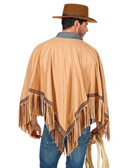 Vue de dos du poncho luxe indien pour adulte