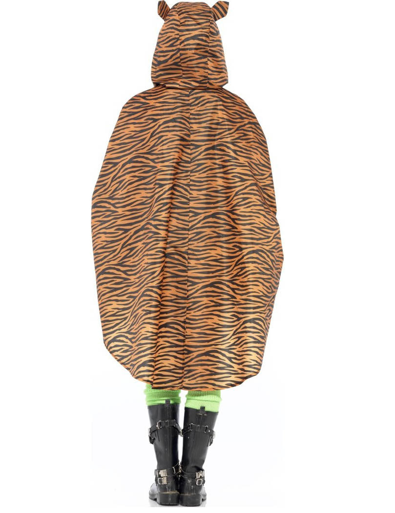 Vue de dos du poncho tigre pour adulte