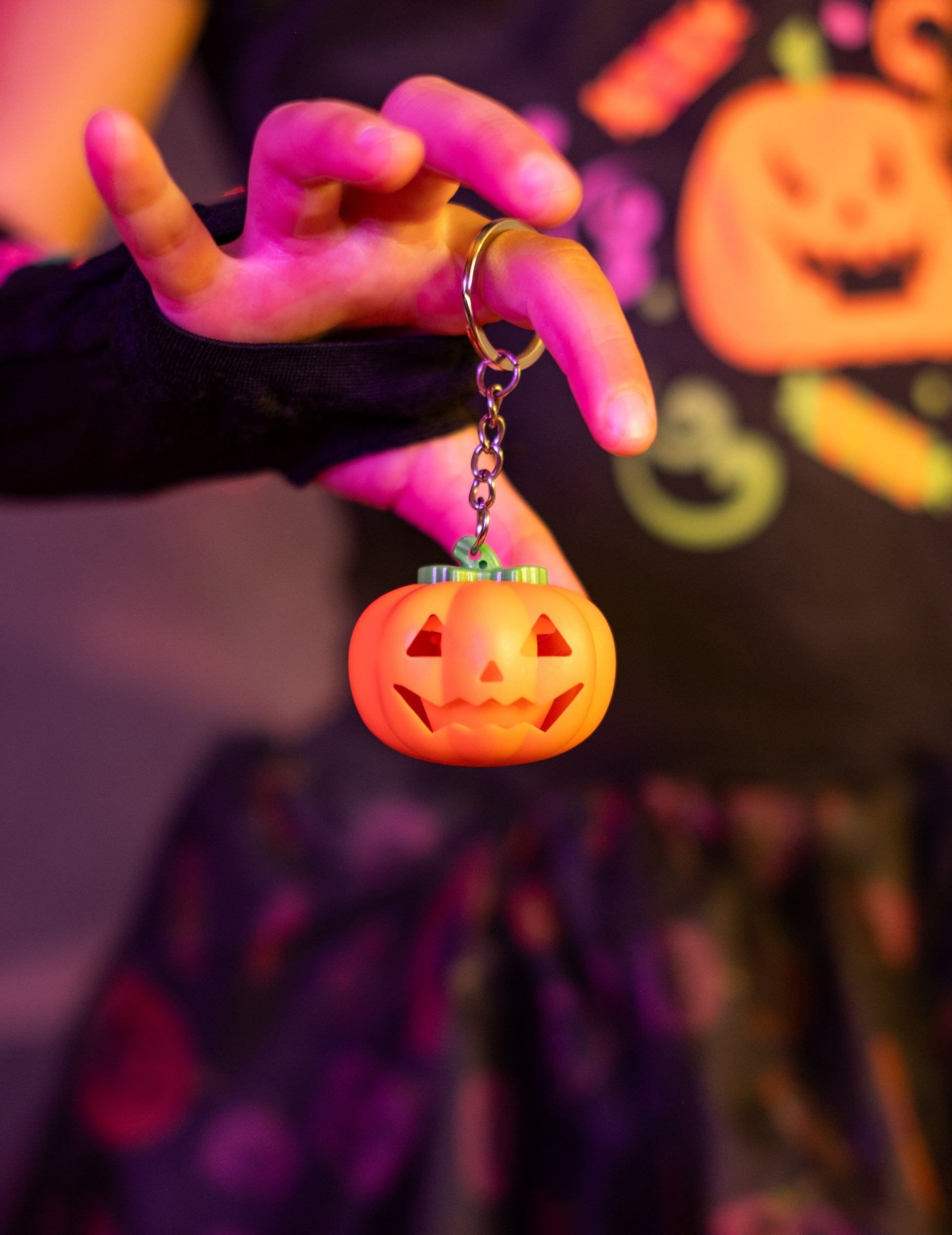 Gros plan du porte clé citrouille
