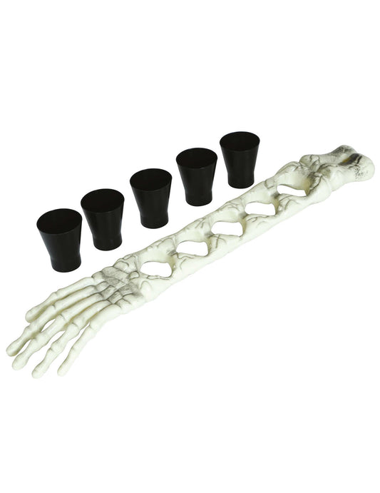 Détail des gobelets et du support du porte shooters squelette