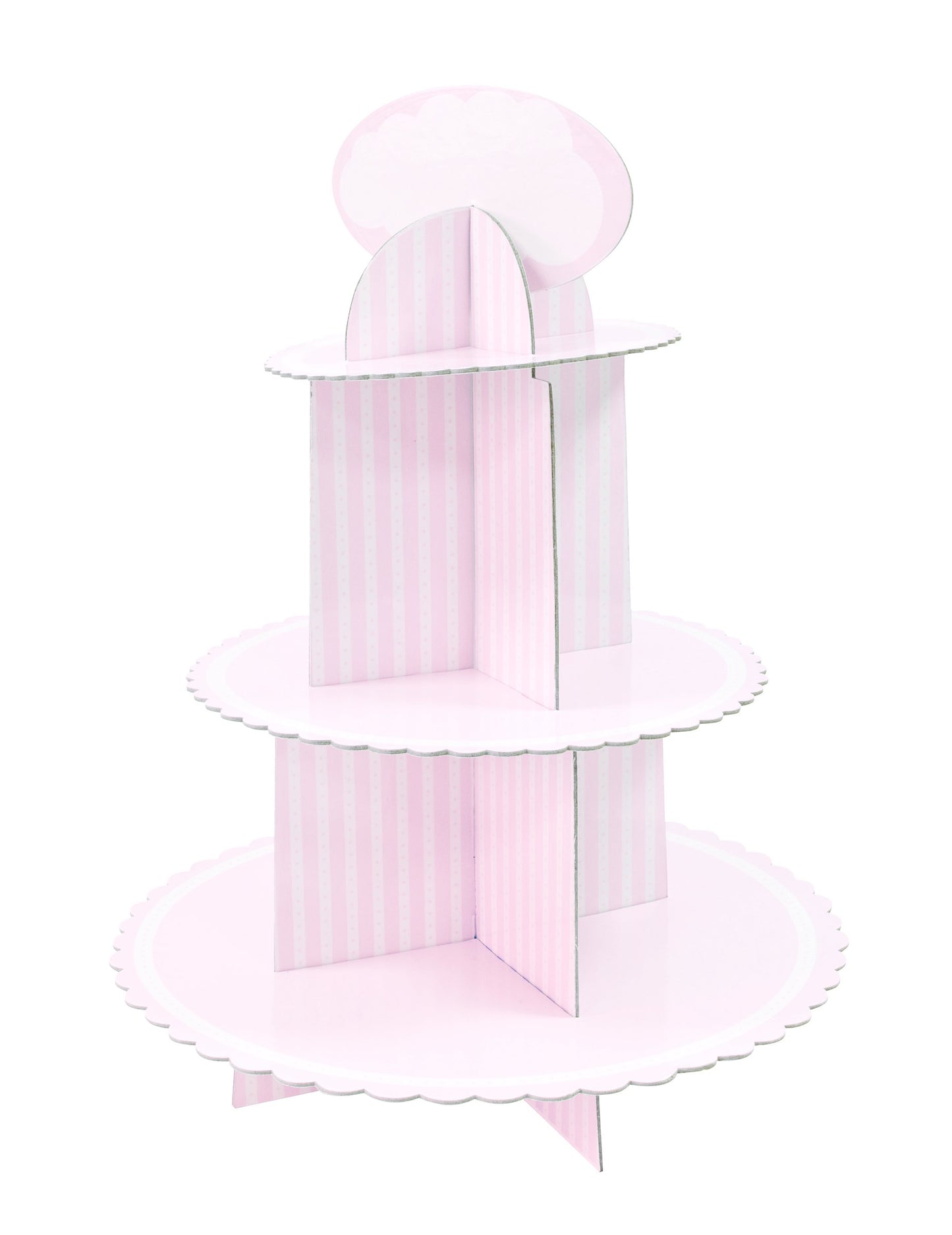 Поставка за мъфини от картон в бяло и розово 30 x 42 cm за рожден ден