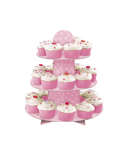 34 cm 34 cm Pink Cupcake Display