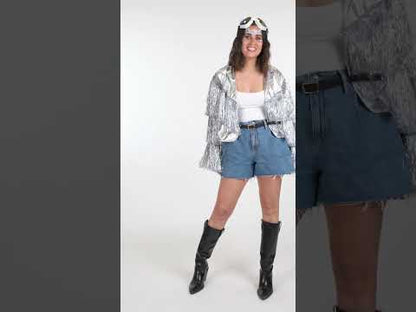 Женско яке със сребърно яке