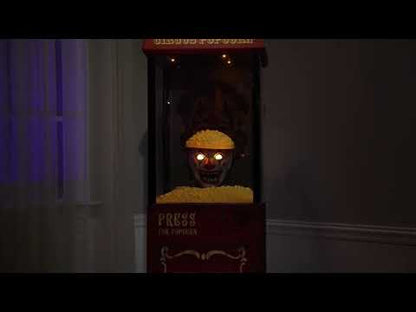 Диспенсър за пуканки с анимирана декорация и страшен клоун 1,75 м