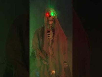 Светещ сив висящ скелет за Хелоуин 180 cm