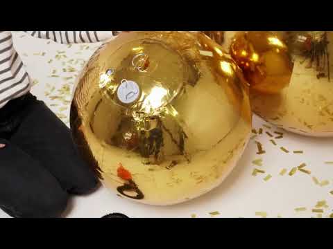 Ballon géant boule miroir dorée 90 cm