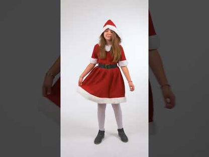 Коледен костюм за майка с качулка за момичета