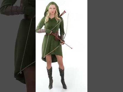 Женска зелена средновековна готическа рокля