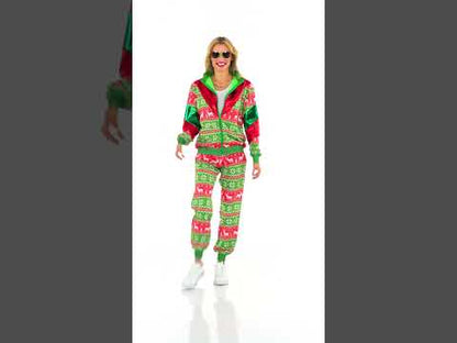 Коледен анцуг за възрастни в зелено и червено