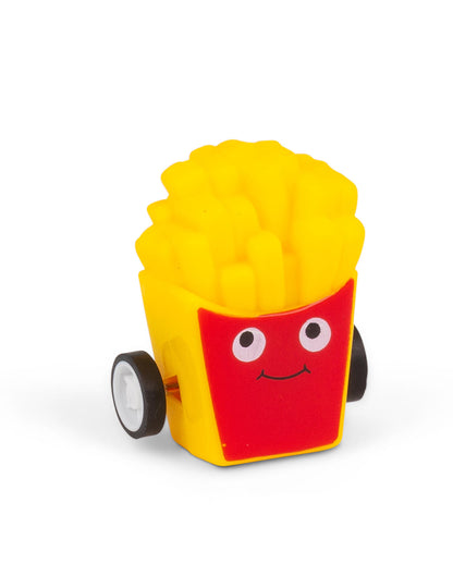 Търкаляща се играчка за бързо хранене с хамбургери и пържени картофи, задвижвана от триене