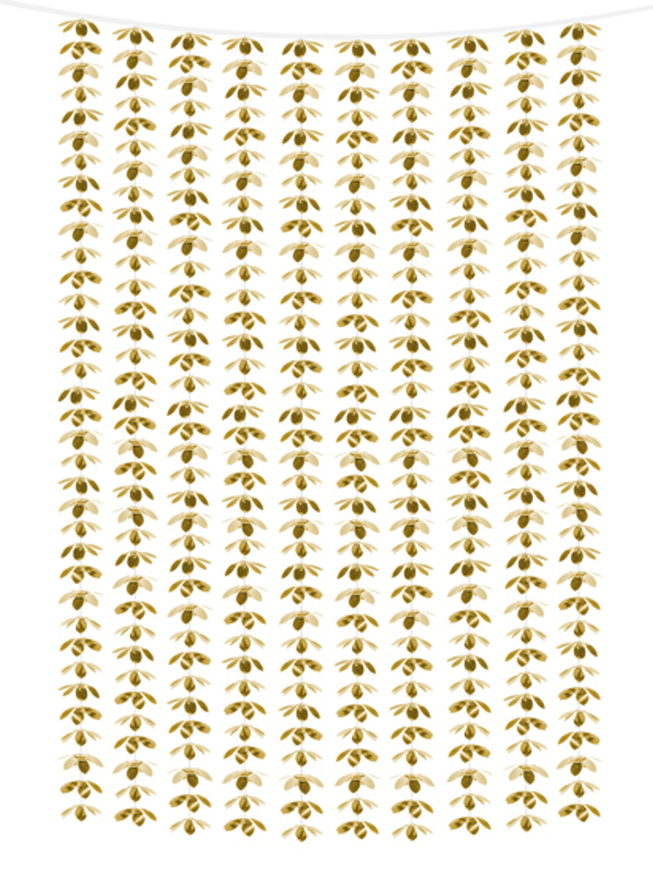 Златна алуминиева завеса с цветя 100 x 210 cm за сватба