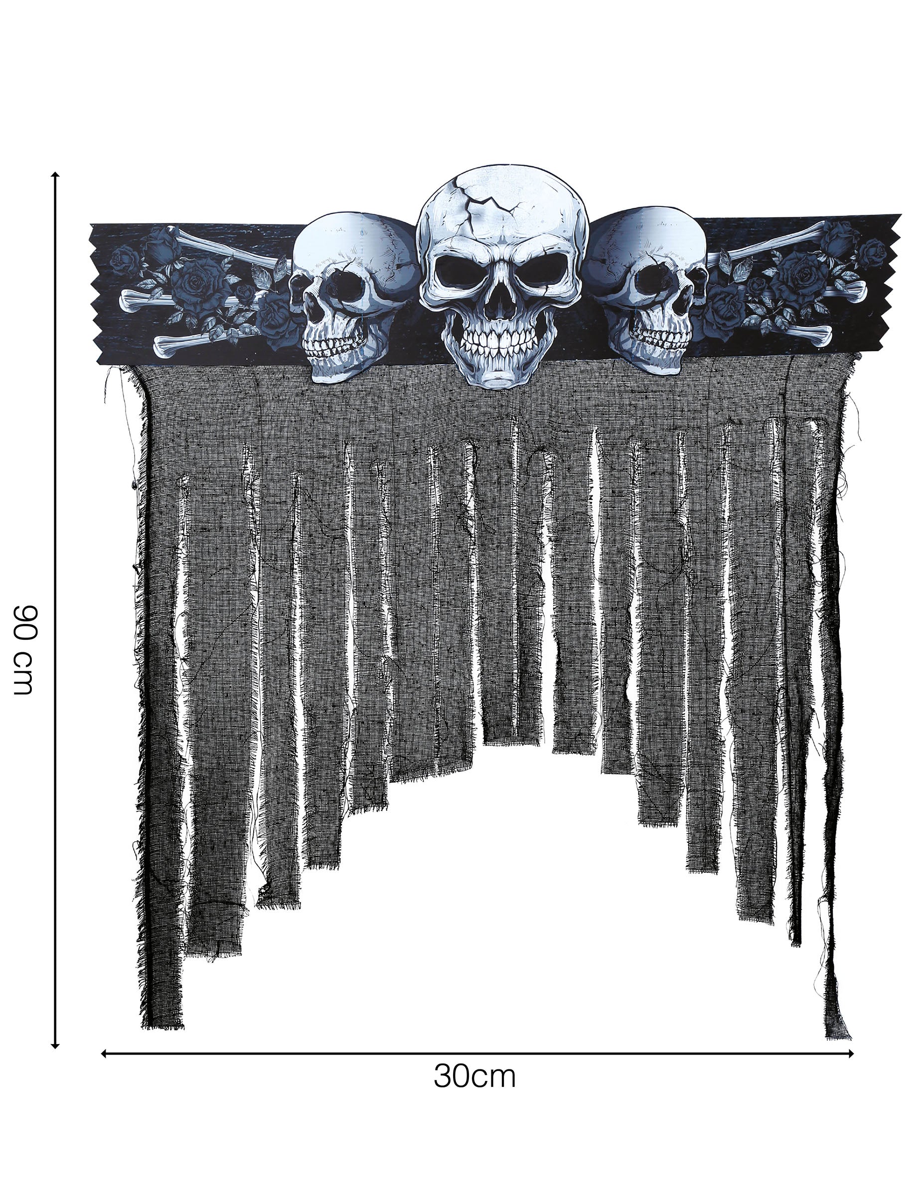 Dimensions du rideau de porte tête de mort