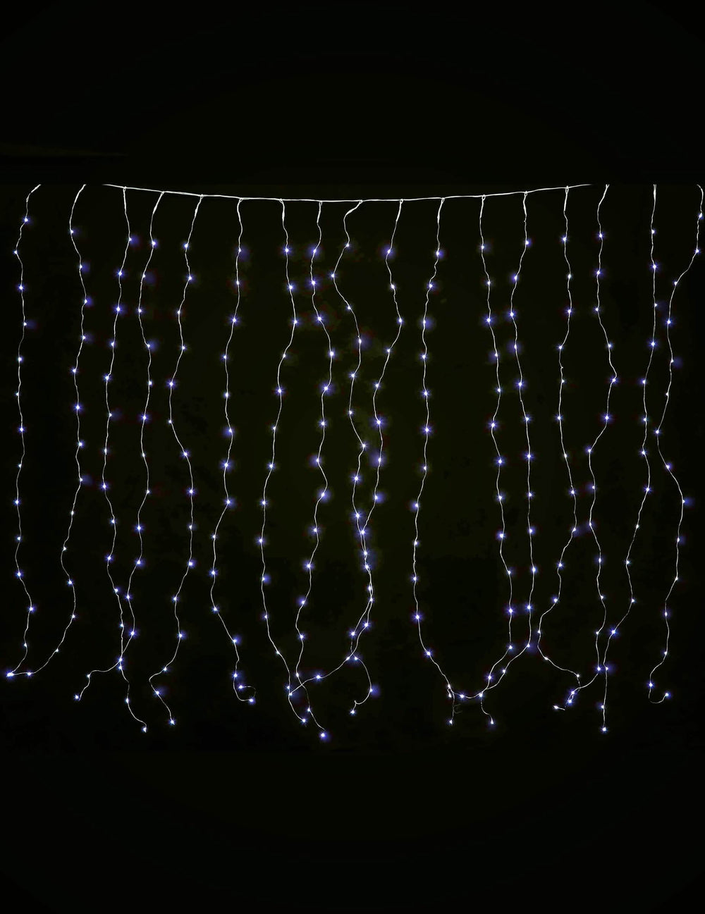 Студена бяла светлинна завеса за декорация 90 LED 8 режима