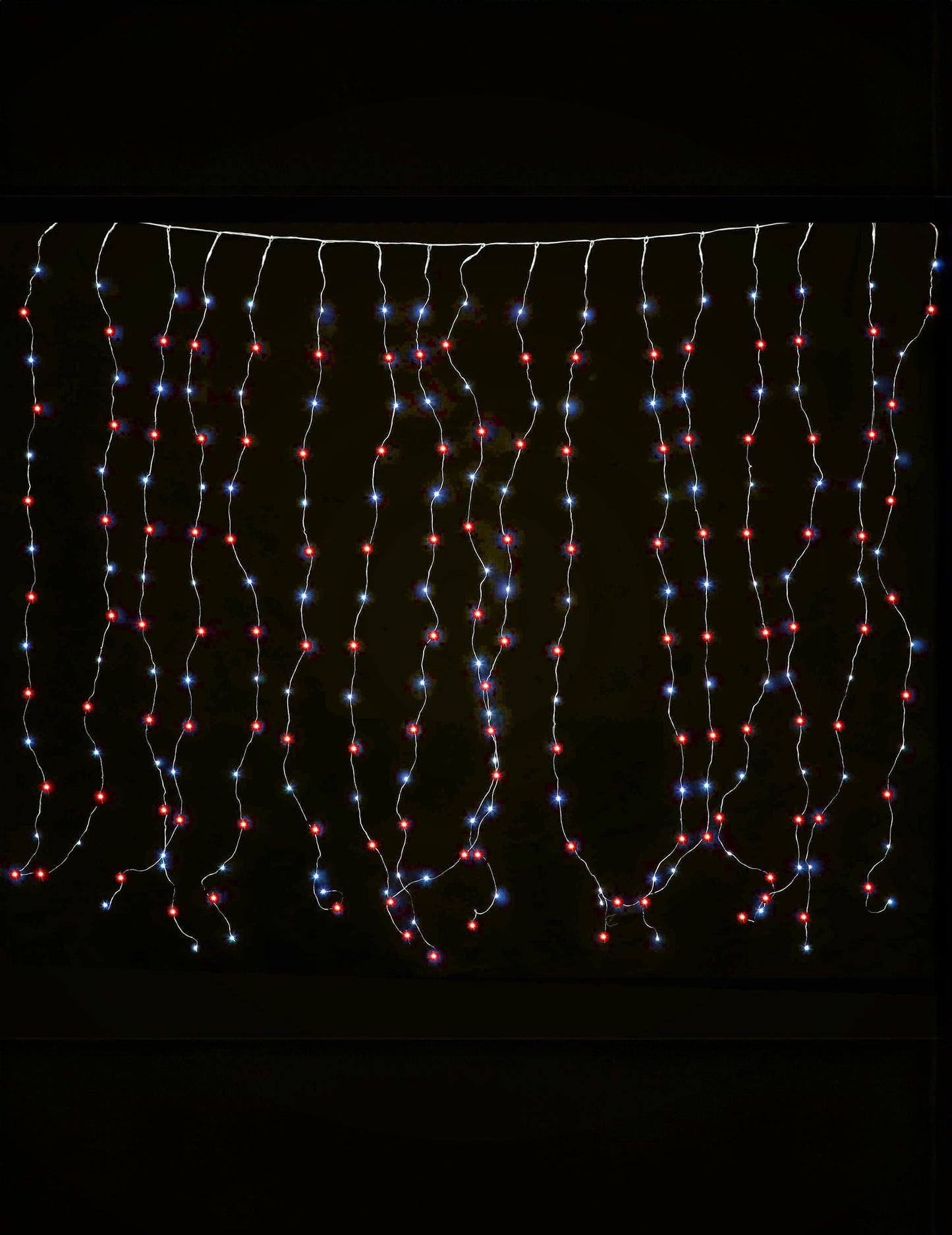 Rideau lumineux multicolore pour fête 90 LED rouge et bleu