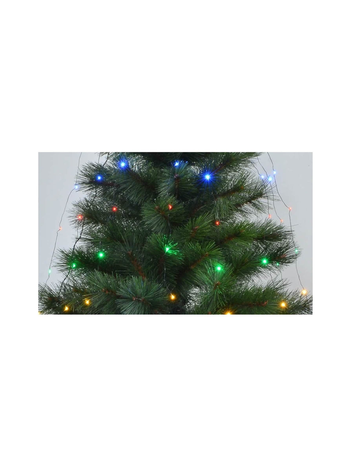 Многоцветна светлинна завеса за елха с 240 LED капки