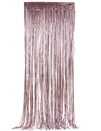 Rideau scintillant à franges pour fête rose gold