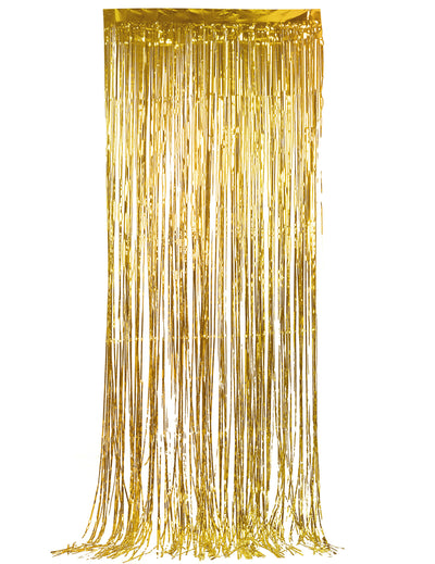 Rideau scintillant pour fête couleur or à franges