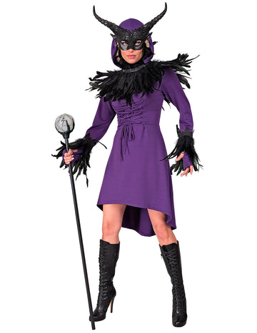 Лилава средновековна готическа рокля на жените