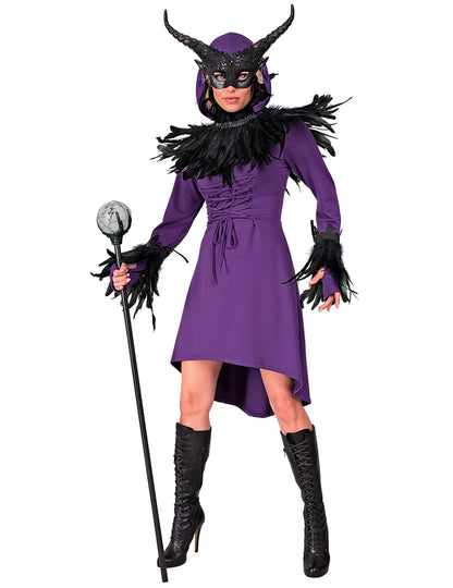 Лилава средновековна готическа рокля на жените