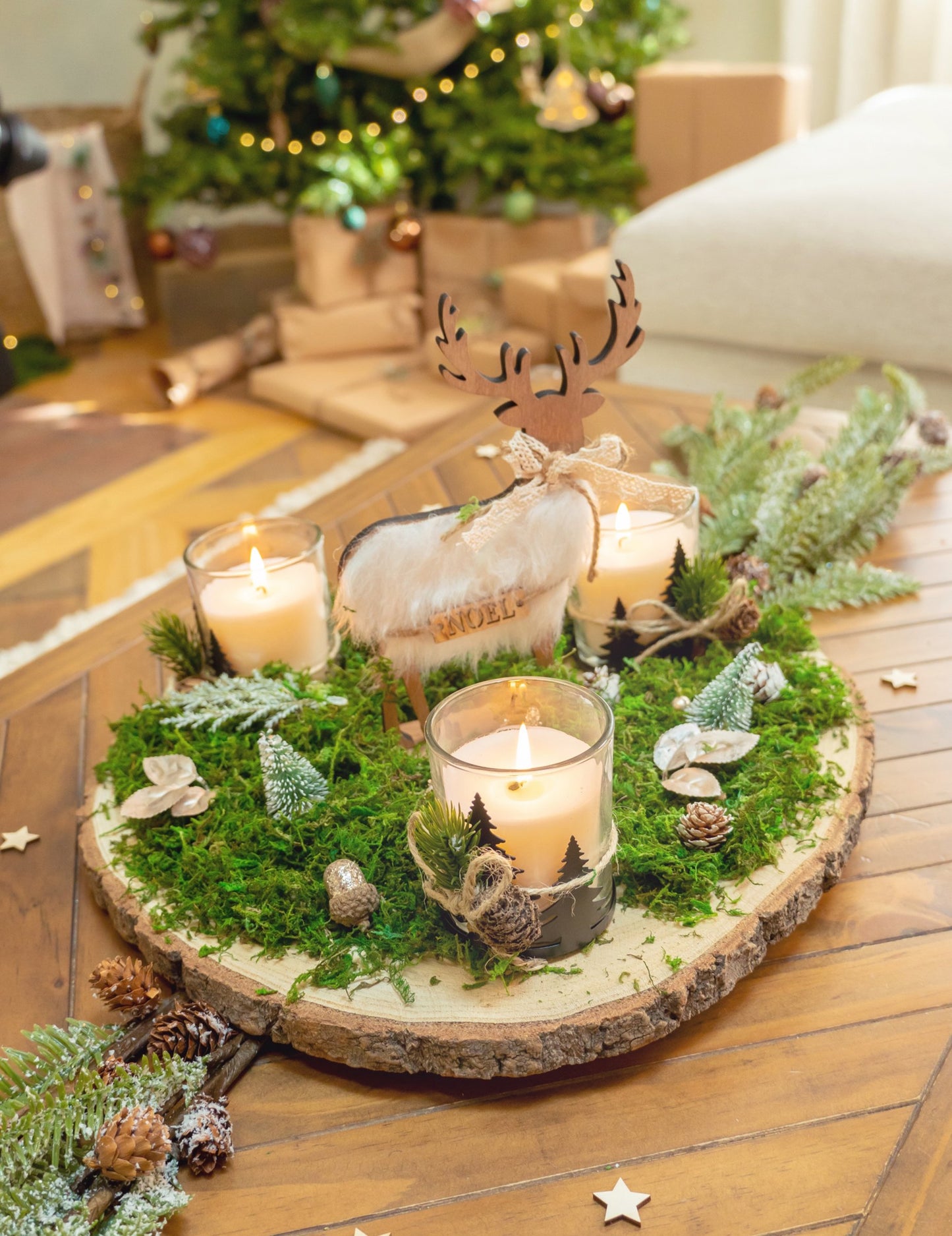 Дървени трупи от естествена дървесина 28 до 33 cm за централен елемент