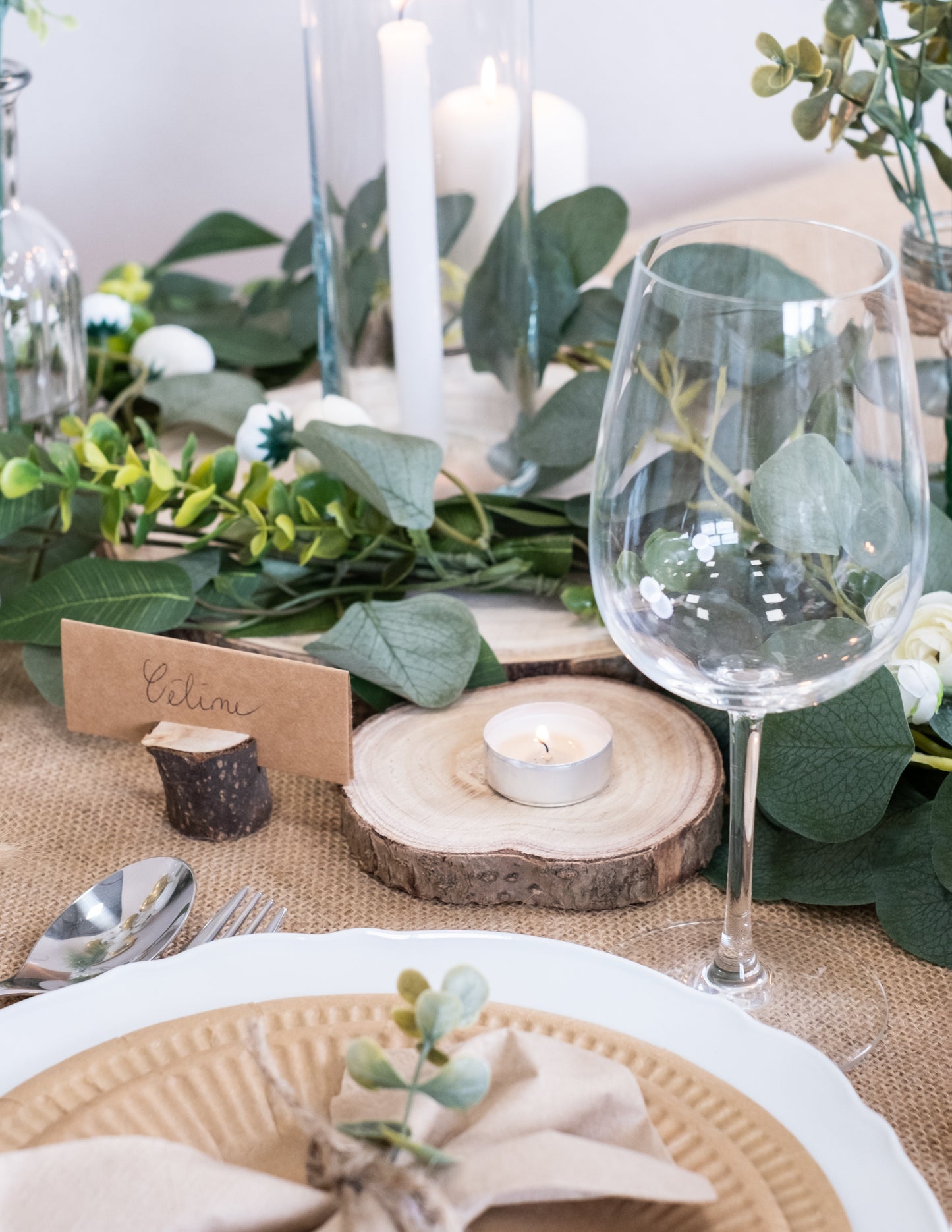 Дървени трупи от естествена дървесина 10 до 12 cm за сватбени декорации