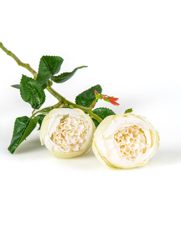 Изкуствени бели рози на стъбла 46 cm в комплект от 2