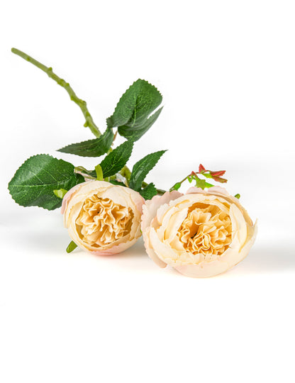 Roses artificielles sur tige pour décoration blanches et roses