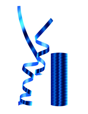 Rouleau de serpentins métalliques pour fête bleu brillant