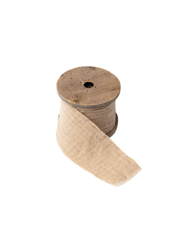 Бежова памучна марля панделка 4.5 cm x 3 м бохемски стил