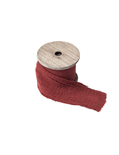 Ruban gaze de coton terracotta 4,5 cm x 3 m décoration bohème