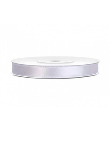 Бяла сатенена лента 0,6 см х 25 m