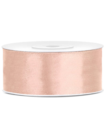 Сатенена панделка праскова 2,5 cm x 25 м за сватба 